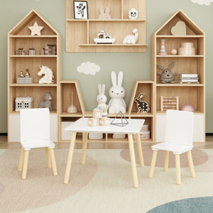 Children’s Wooden Table & Chair Set – Kids Activity Table with 2 Chairs