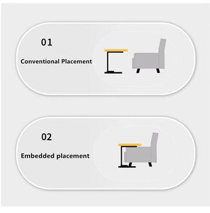 C-Shaped End Table with Adjustable Height – Sofa Side Laptop Desk for Bedroom