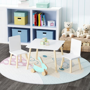 Children’s Wooden Table & Chair Set – Kids Activity Table with 2 Chairs