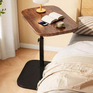 C-Shaped End Table with Adjustable Height – Sofa Side Laptop Desk for Bedroom