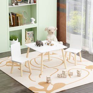 Children’s Wooden Table & Chair Set – Kids Activity Table with 2 Chairs