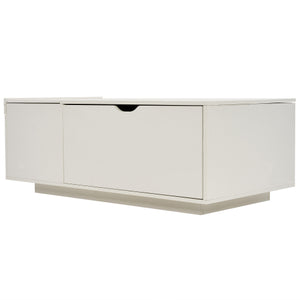 Minimalist White Lift Up Coffee Table – Wooden Tea Table with Storage Drawer