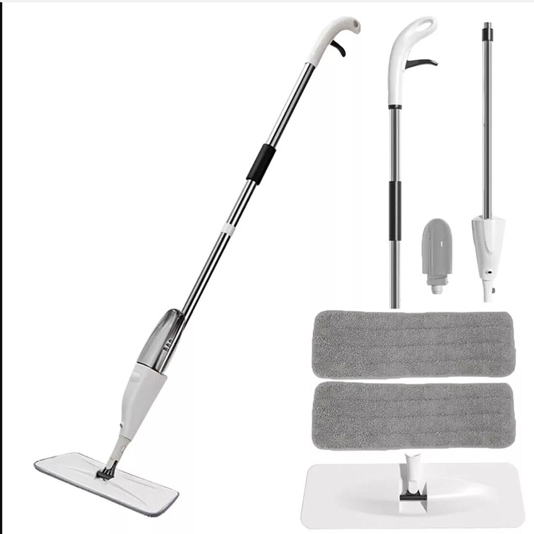 Easy Squeeze Spray Mop with Washable Microfiber Pads for Tile, Wood & Vinyl Floors