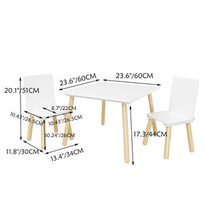 Children’s Wooden Table & Chair Set – Kids Activity Table with 2 Chairs