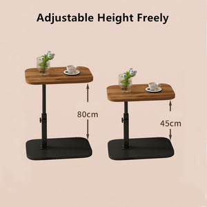 C-Shaped End Table with Adjustable Height – Sofa Side Laptop Desk for Bedroom